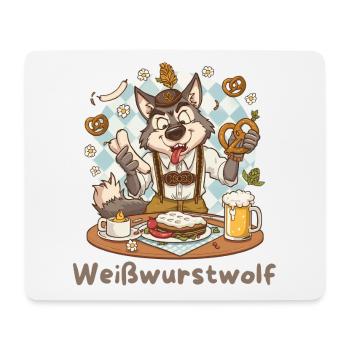 Weißwurstwolf Kochheld Bavarian - Mousepad (Querformat) - Weiß - Vorne