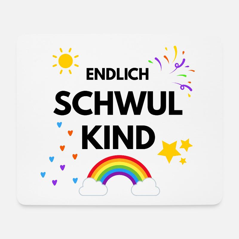 Finally Gay Kid - Mouse Pad (horizontal) - white