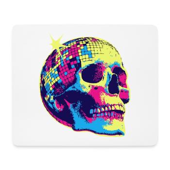 Neon Disco Totenschädel - Mousepad (Querformat) - Weiß - Vorne