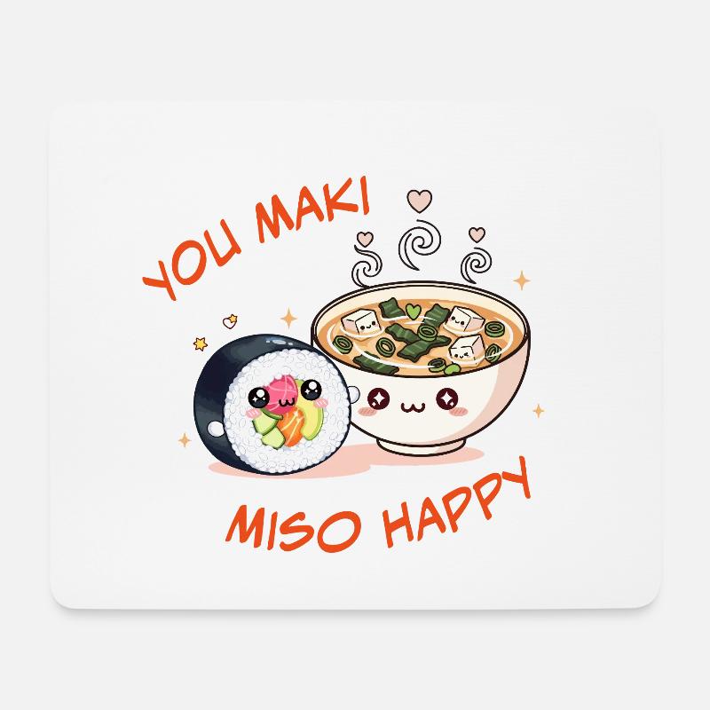 You Maki Miso Happy Sushi Bowl - Mouse Pad (horizontal) - white