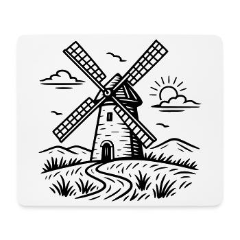 Moulin à vent - Tapis de souris (format paysage) - blanc - Devant