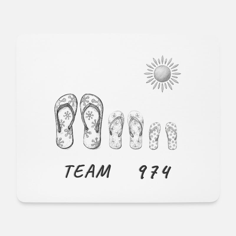 Team 974 Savates  Soleil Dessin Graphique - Tapis de souris (format paysage) - blanc