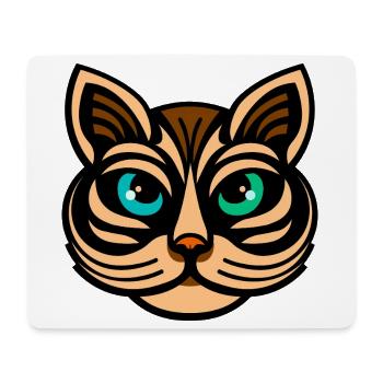 Mystic Dual-Eyed Cat Illustration - Mouse Pad (horizontal) - white - Front