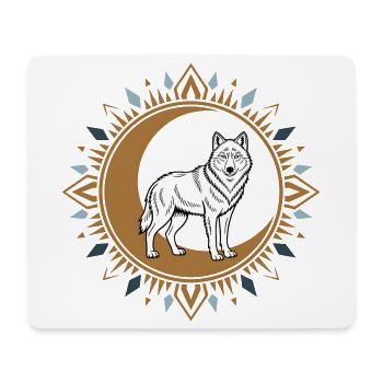 Boho Wolf - Mouse Pad (horizontal) - white - Front
