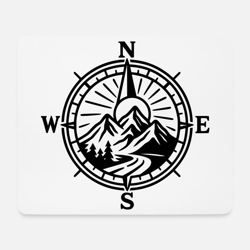 Mountain Compass - Mouse Pad (horizontal) - white