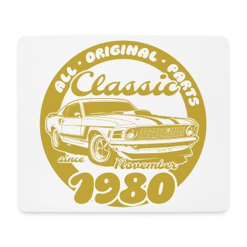 45th Birthday - Classic Musclecar 11/1980 - Mouse Pad (horizontal) - white - Front