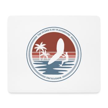 Ozean Wingfoil Motiv - Mousepad (Querformat) - Weiß - Vorne
