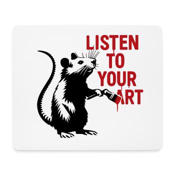 Ratte malt deine Kunst - Mousepad (Querformat) - Weiß - Vorne