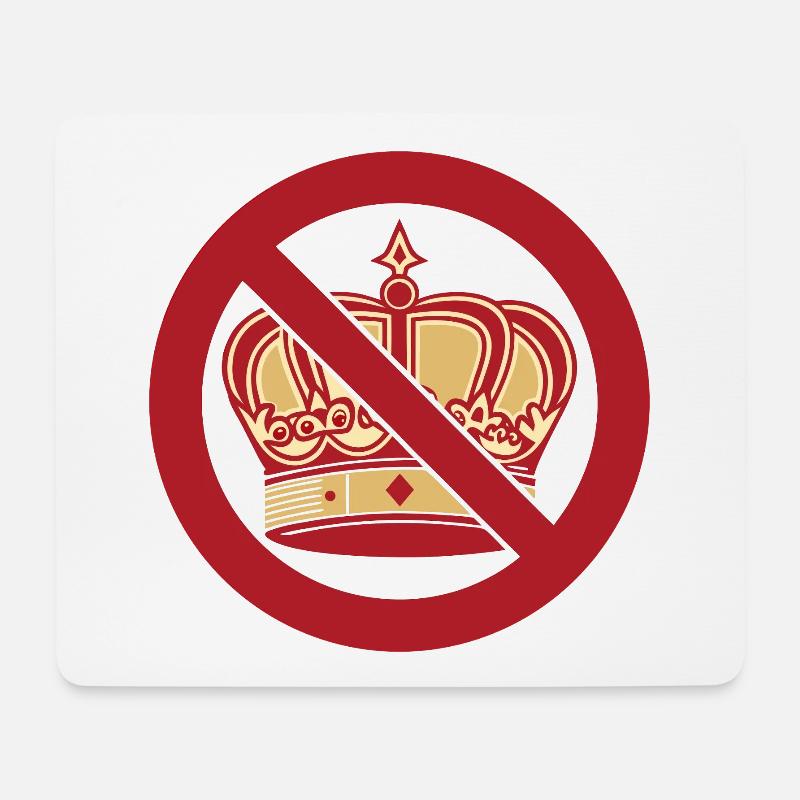No Kings No Kings with King Crown - Mouse Pad (horizontal) - white