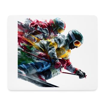Colorful skiers on the slopes - Mouse Pad (horizontal) - white - Front