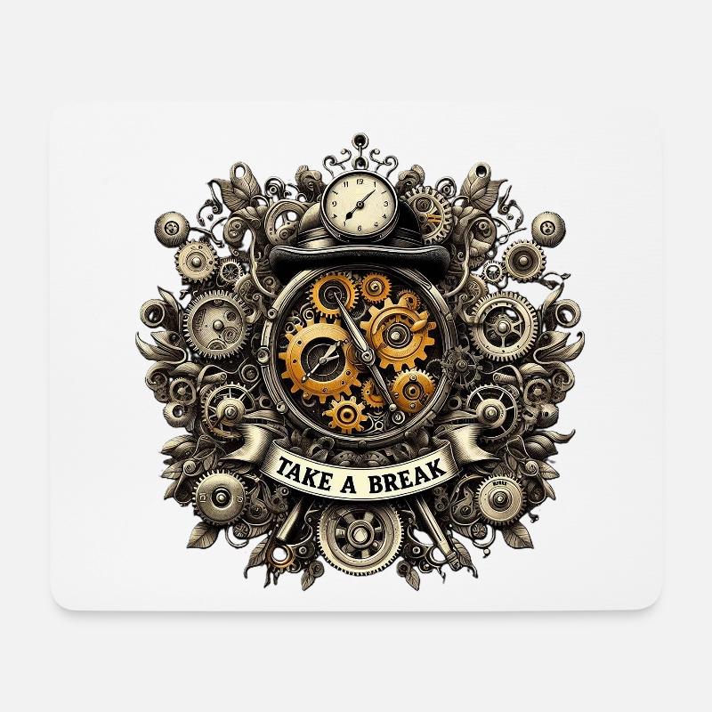 TAKE_A_BREAK - Mousepad (Querformat) - Weiß
