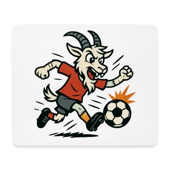 billy goat playing football - Mouse Pad (horizontal) - white - Front