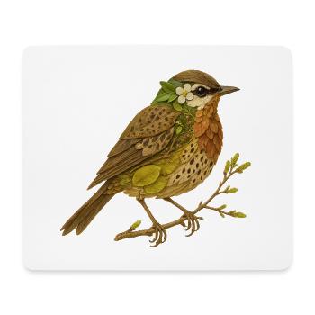 Singdrossel im Naturkleid - Mousepad (Querformat) - Weiß - Vorne