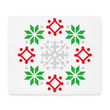 Schneeflocken Muster Weihnachtspullover Schnee - Mousepad (Querformat) - Weiß - Vorne