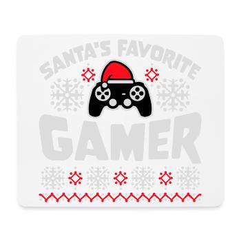 Santa's Favorite Gamer Controller Weihnachten Nerd - Mousepad (Querformat) - Weiß - Vorne