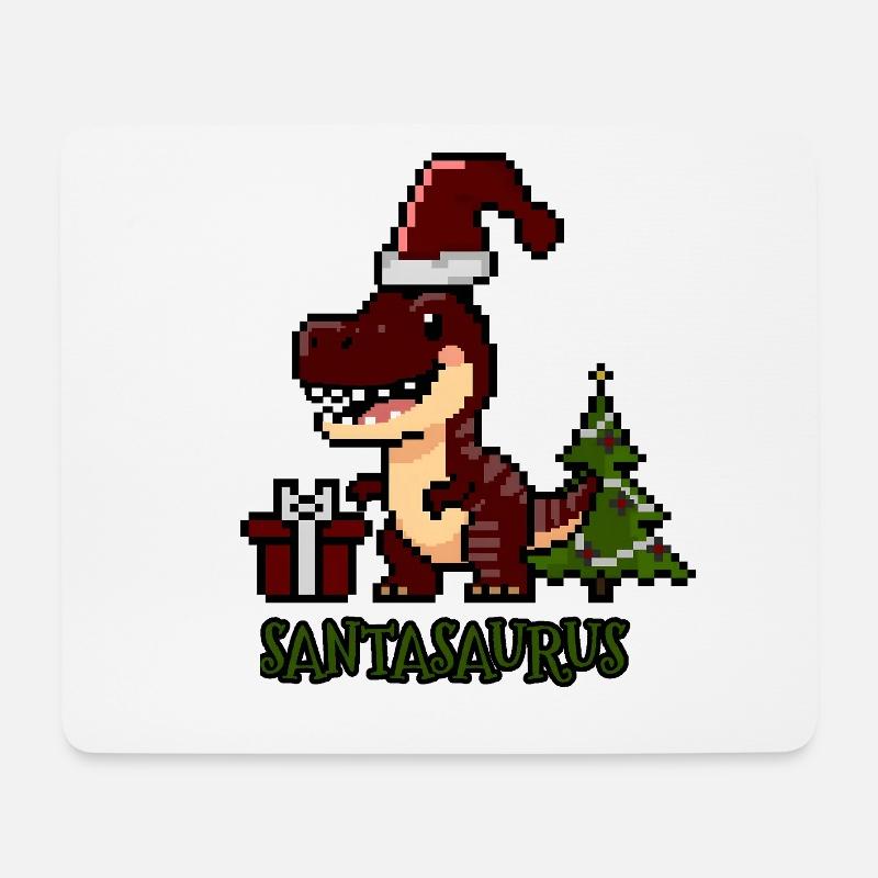Santasaurus Christmas Dino - Mouse Pad (horizontal) - white