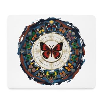 Schmetterlingskreis Mandala - Mousepad (Querformat) - Weiß - Vorne