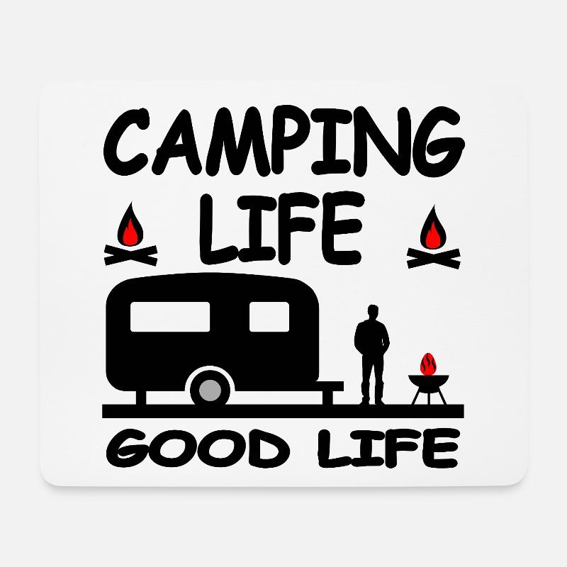Camping - Mousepad (Querformat) - Weiß