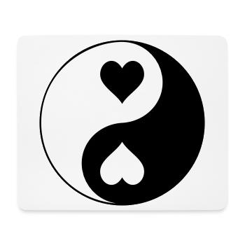 Contraste YinYang du cœur - Tapis de souris (format paysage) - blanc - Devant