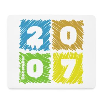 18. Geburtstag Farbige Patches since 12/2007 - Mouse Pad (horizontal) - white - Front