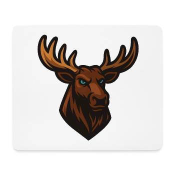 Moose Head Illustration - Mouse Pad (horizontal) - white - Front