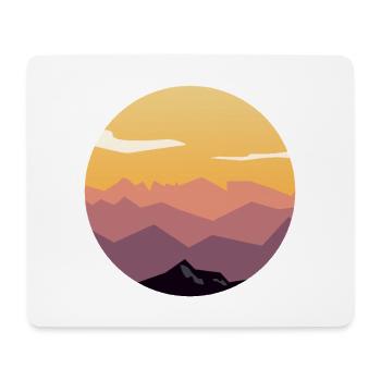 Circle Sunset Mountain Gradient - Mouse Pad (horizontal) - white - Front