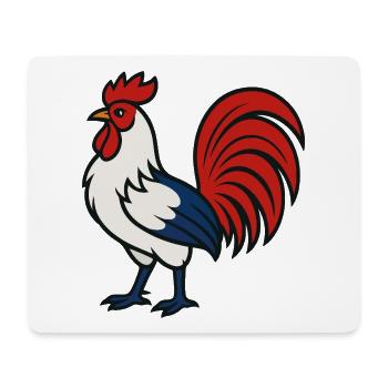 Coq français - Couleur du drapeau Bleu Blanc Rouge - Tapis de souris (format paysage) - blanc - Devant