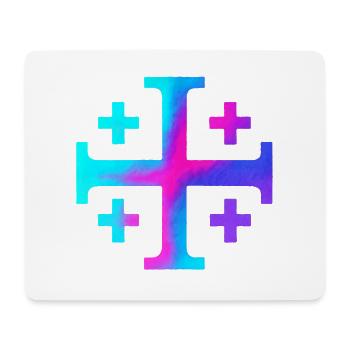 Kairos Cross (Jerusalem Cross) – Starry Sky - Mouse Pad (horizontal) - white - Front