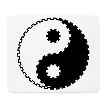 Yin Yang Zahnrad – Asiatische Balance & Technik - Mousepad (Querformat) - Weiß - Vorne