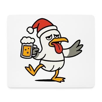 Christmas Seagull Cheers Beer Santa Hat Party - Mouse Pad (horizontal) - white - Front