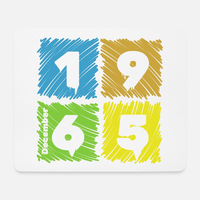 60. Geburtstag Farbige Patches since 12/1965 - Mousepad (Querformat) - Weiß