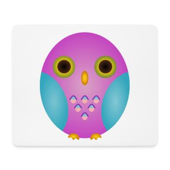 Lavender Owl with Cyan Wings - Mouse Pad (horizontal) - white - Front