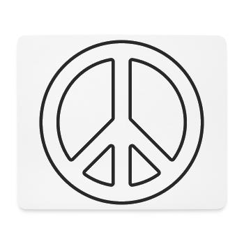 Friedenssymbol Lineart Schwarz Weiß - Mousepad (Querformat) - Weiß - Vorne