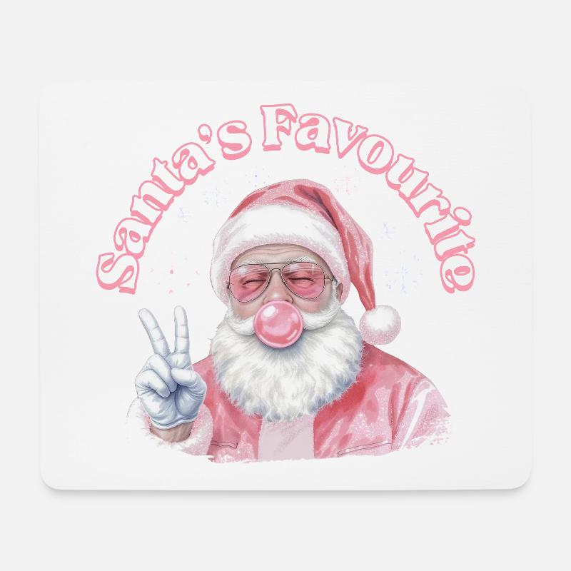 Pink Santa Friedenzeichen - Mousepad (Querformat) - Weiß