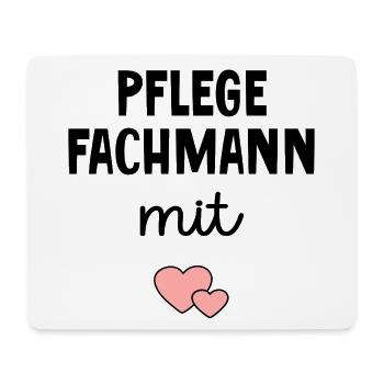 Pflege Pflegefachmann mit Herz - Mousepad (Querformat) - Weiß - Vorne