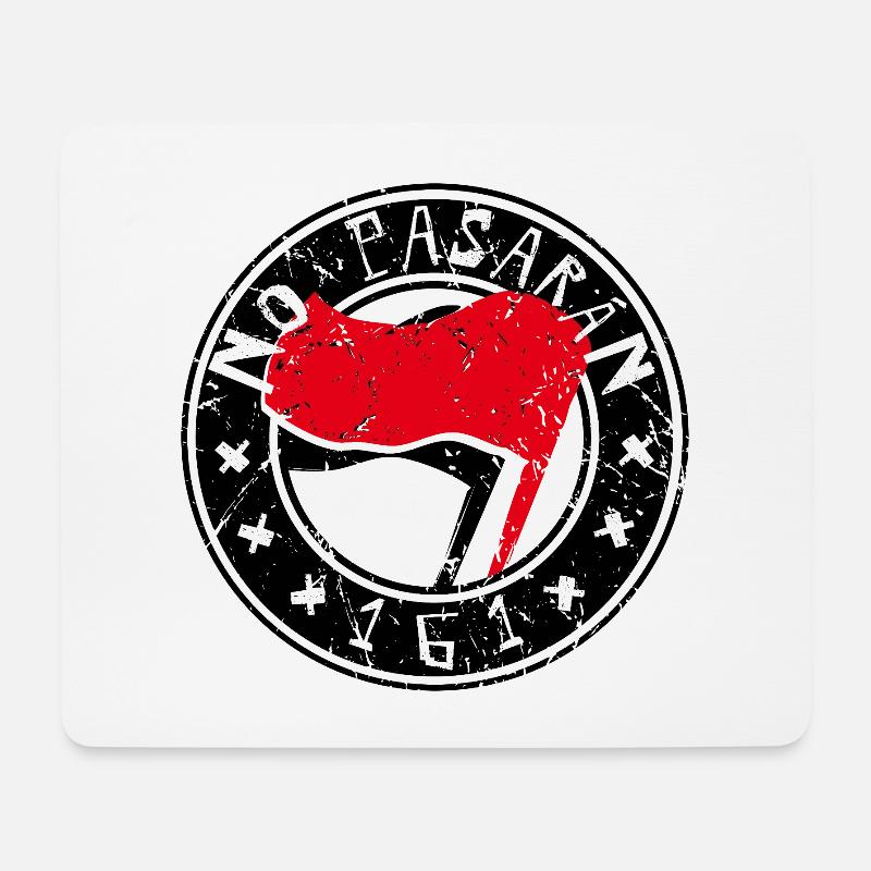 no pasaran 161 logo - Mousepad (Querformat) - Weiß