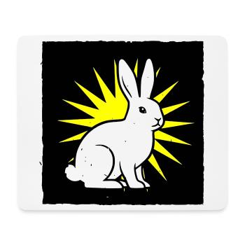 Cool bunny in punk rock & pop art style - Mouse Pad (horizontal) - white - Front