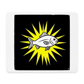 Cool fish in punk rock & pop art style - Mouse Pad (horizontal) - white - Front