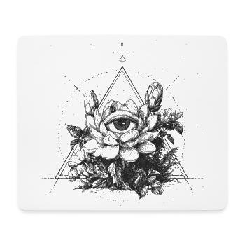 Eye in Triangle Flower Sign - Mouse Pad (horizontal) - white - Front