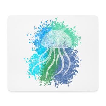 Zentangle Jellyfish - Mouse Pad (horizontal) - white - Front