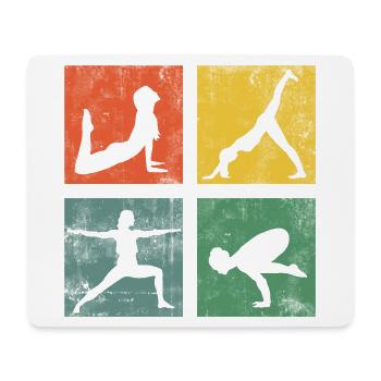 Exercices de yoga Yogini Méditation Fitness Cadeau - Tapis de souris (format paysage) - blanc - Devant