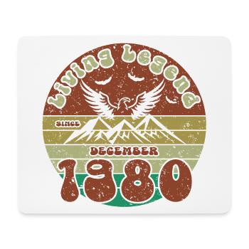 45th Birthday Living Legend since VIN 12/1980 - Mouse Pad (horizontal) - white - Front