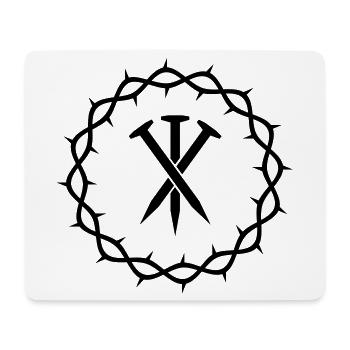 Trois clous + couronne d’épines - Tapis de souris (format paysage) - blanc - Devant