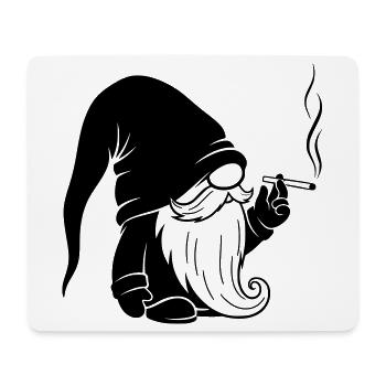 Pfeife rauchender Wichtel Cartoon - Mousepad (Querformat) - Weiß - Vorne