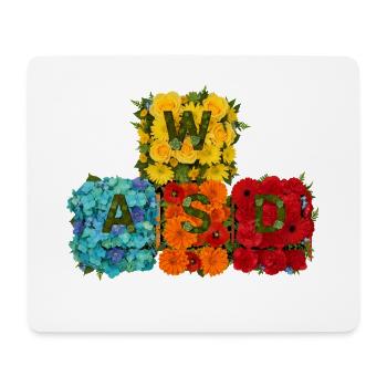 WASD Gaming Gamer Cute Cute Gift - Mouse Pad (horizontal) - white - Front