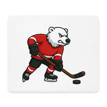 Eisbär Eishockey Motiv - Mousepad (Querformat) - Weiß - Vorne