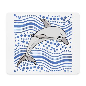 dauphin - Tapis de souris (format paysage) - blanc - Devant