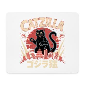 Catzilla - Logo de chat mignon - Tapis de souris (format paysage) - blanc - Devant