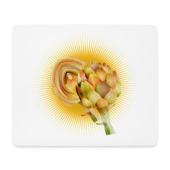 Radiant artichoke with golden wreath of light - Mouse Pad (horizontal) - white - Front