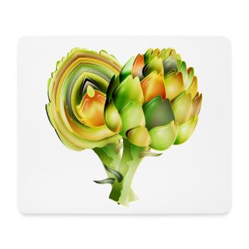 Delicate artichoke illustration in warm green tones - Mouse Pad (horizontal) - white - Front